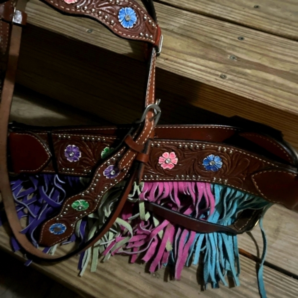 Colorful Fringed Horse Sized Tack Set !!